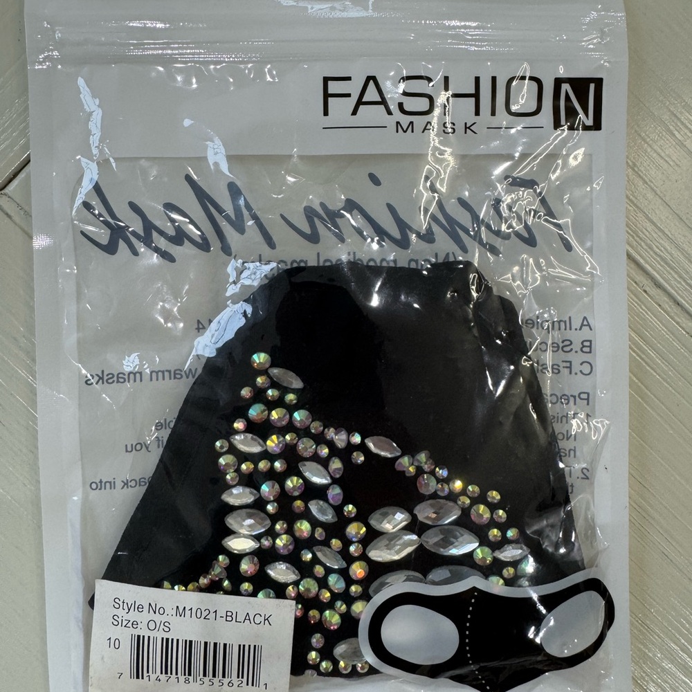 Black Mask with Rhinestones